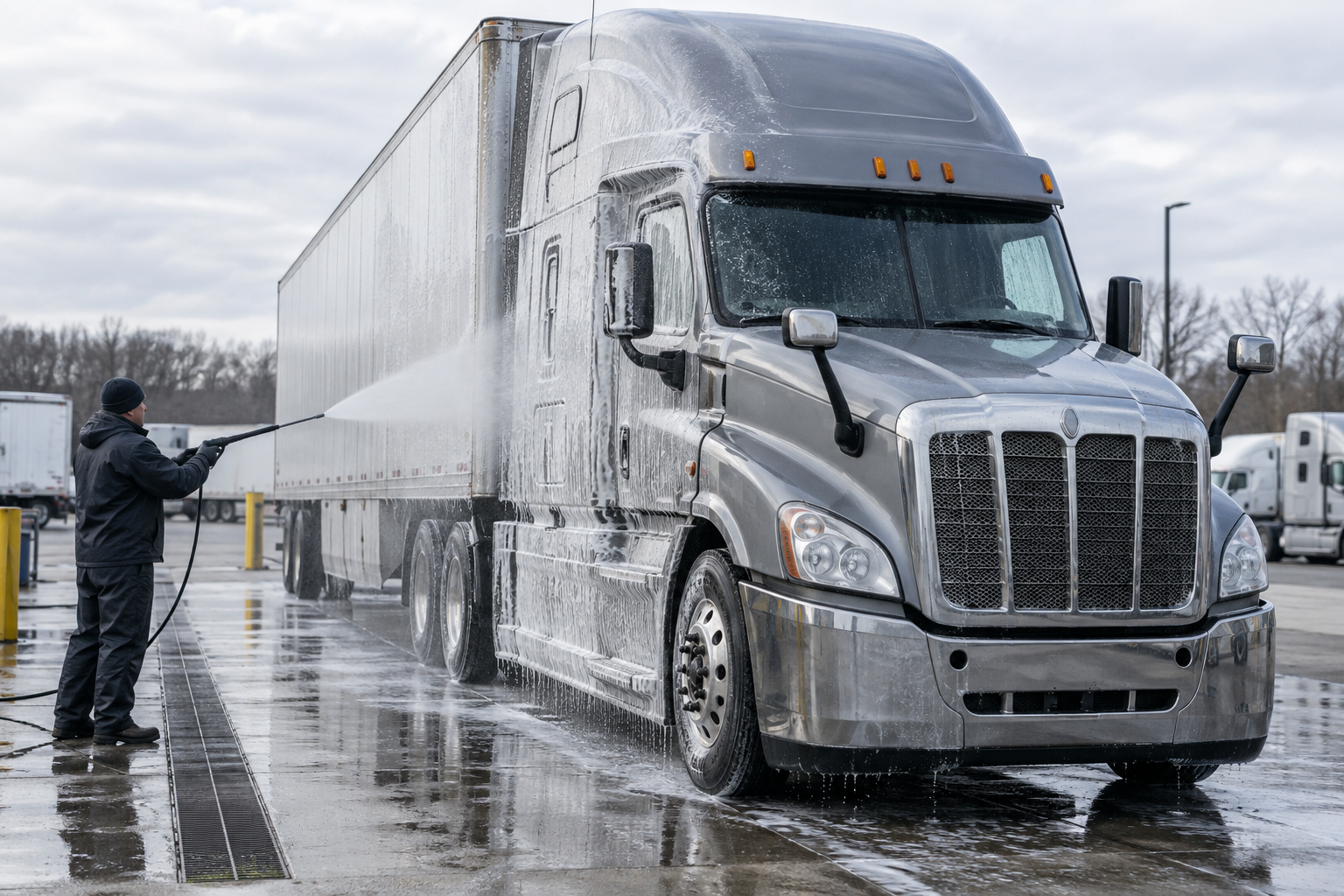 How Two-Step Truck Washing Works for Northeast Fleets